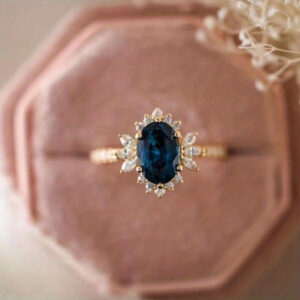 1pc Elegant Ring Inlaid Deep Blue